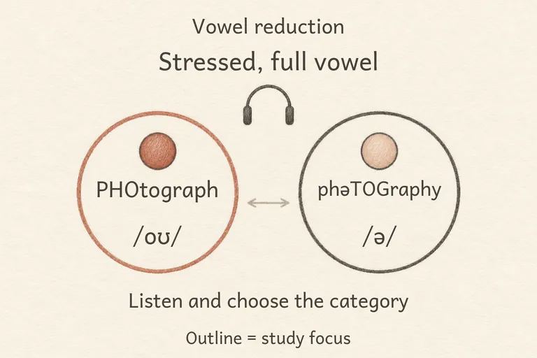 The stressed syllable keeps a clear, full vowel quality, as in the first syllable of the noun 'OBject'.