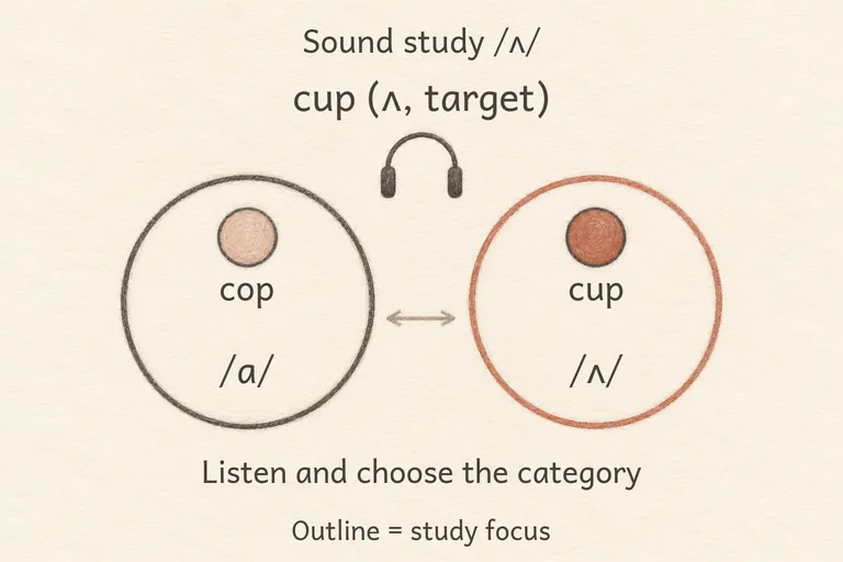 Tongue relaxed in the center of the mouth, lips completely unrounded, a brighter, shorter-sounding vowel.