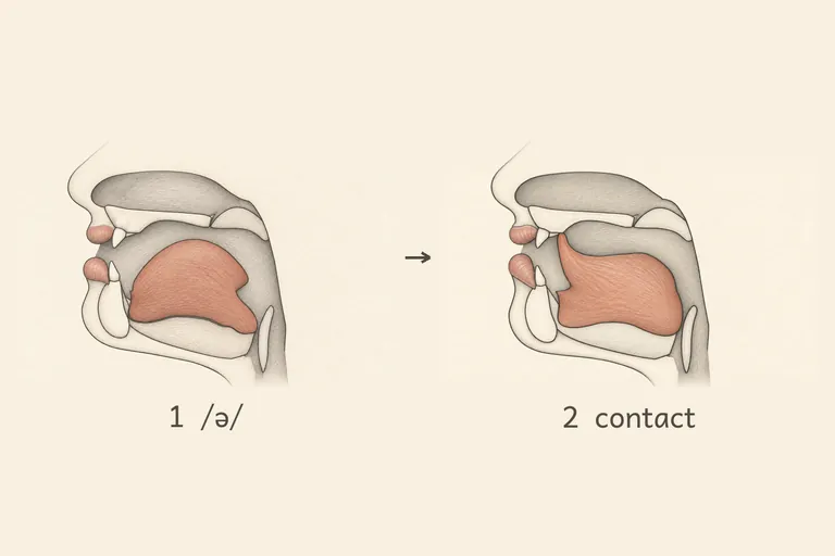 A plain central or front vowel followed by a separate tapped or trilled r made with the tongue tip near the front of the mouth.